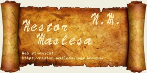 Nestor Masleša vizit kartica